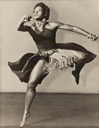 (PEARL PRIMUS) A series of 9 photographs of Pearl Primus performing by the photographers Barbara Morgan, Gjon Mili, and Gerda Peterich.